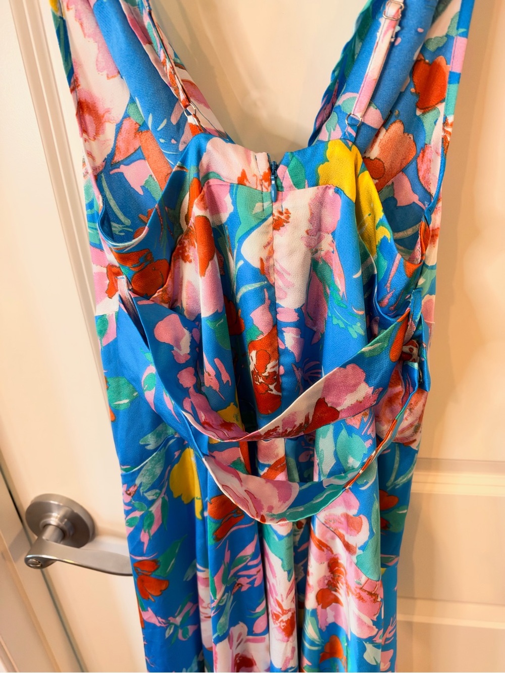 Fashion Nova Blue Tropical Floral Cowl Neck Maxi Dress - Picture 9 of 16